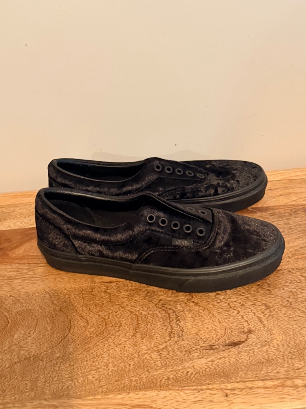 Vans Black Crushed Velvet Sneakers